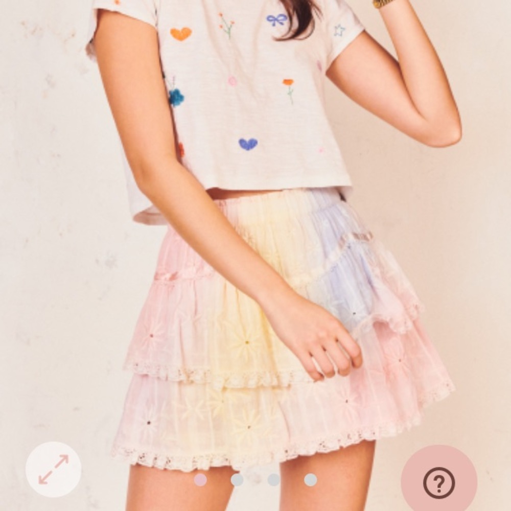 RARE Loveshackfancy Tully Skirt Bestseller Tie Dye - Picture 5 of 13